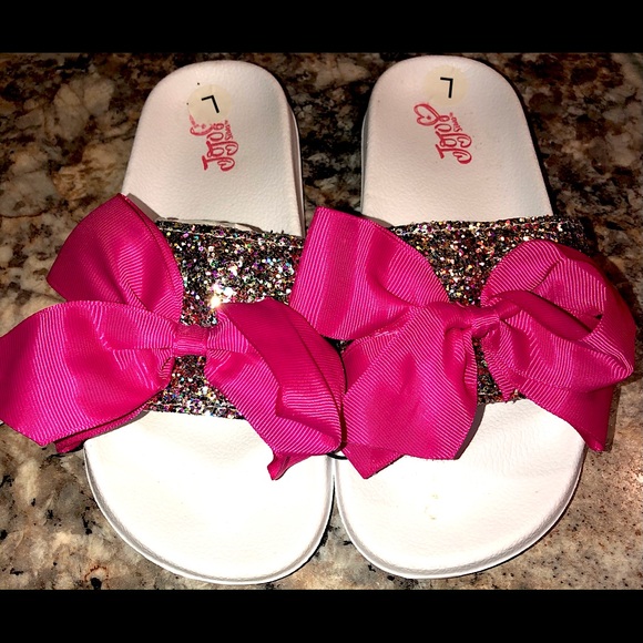 JoJo Siwa | Shoes | Jojo Girls Pink Flip Sequin Bow Slides Sandals 23 |  Poshmark